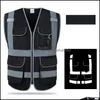 Abbigliamento da motociclista Gilet di sicurezza ad alta visibilità con tasche Lavoro riflettente Ansi/Isea Classe 2Motorcycle Drop Delivery Automobiles Moto Dhrqe