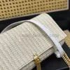 Çantalar 2023 Yeni Dokuma Crossbody Summer Beach Straw Pubsel Uette Zarf Tote Kadınlar Zincir Gün batımı El YSLII Çanta Tasarımcı Çantası Caitlin_fashion_Bagssg26