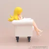 Jouets à doigts 12CM Anime Monogatari figurine Oshino Shinobu cheveux jaunes robe blanche canapé scène modèle PVC cadeau poupée Collection jouet statique