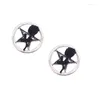 Boucles d'oreilles gothiques foncées, bijoux pentagramme géométrique, Rose noire pour femmes, Vintage, couleur argent, accessoires d'oreille, cadeau, vente en gros, VGE137