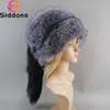 BeanieSkull Caps 2023 Unisex Vera Pelliccia Berretti Cappello Mongolo Processo Unico Coda Design di Lusso Cappelli Invernali Caldi Per La Moda Bomber 230904