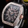 Hochwertige Iced Out Herrenuhren Quarzwerk Diamantgehäuse Uhr Herrenkollektion V45 Kautschukarmband Roségold Casual Armbanduhr 310W