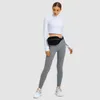 Chaqueta de Yoga para mujer, traje deportivo y de fitness para otoño e invierno, traje para correr, top deportivo con cremallera corta y cuello alto LL