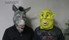 Party Maskers Groene Shrek Latex Masker Film Cosplay Kostuum Props voor Halloween Party Fancy Dress T230905