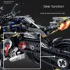 Blocks New Black High-Tech Motorcycle Motocross Model Building Blocks Car MOTO Gifts Diy Toys Kids Boys R230905