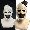 Parti Maskeleri Lateks Joker Maske Terrier Art The Palyaço Cosplay Maske Korku Tam Yüz Kask Cadılar Bayramı Kostümleri Aksesuar Karnaval Parti T230907