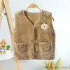 Down Coat New Fleece Vest Kids Waistcoat Girls Double Sided Waistcoat Baby Warm Winter Autumn Sleeveless Jacket Children Vest Coat R230905