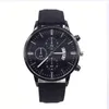 Montres-bracelets Hommes Montre Bracelet Ensemble Mode Sport Poignet Alliage Boîtier En Cuir Bande Quartz Affaires Montre-Bracelet Calendrier Horloge Cadeau 230905