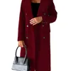 Mélanges de laine pour femmes manteau en laine femmes 2023 mode automne hiver à manches longues solide dame bureau décontracté Double boutonnage veste ample surdimensionné vêtements HKD230904