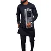 Costumes pour hommes Hommes africains Dashiki manches longues 2 pièces Ensemble traditionnel Afrique Vêtements rayé Costume pour hommes Chemise Pantalon Costumes M-4XL 230904