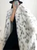 Cappotto invernale da donna in pelliccia sintetica da donna Cappotto casual da donna con stampa leopardata delle nevi Giacca da donna spessa calda di media lunghezza in peluche 230904