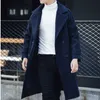 Women's Wool Blends Autumn/winter Men's New Trench Coat Trend Wool Solid Color Suit Collar Coat Men's Long Trench Coat In Large Woollen Fabric HKD230904