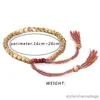 Charm Bracelets Handmade Braided Cotton Copper Beads Lucky Rope Bracelet For Women Men Thread Bracelets R230905