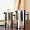 French Press Coffee Maker مزدوج الجدران المصنوعة من الفولاذ المقاوم للصدأ Cafetiere المعزول صانع شاي صانعا يعطي سلال مرشح واحد t2287a