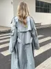 Kvinnor Trenchrockar Spring Autumn Designer Korea Windbreaker Maxi Long Coat Cotton Ytterkläder 230904