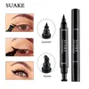Göz Shadowliner kombinasyonu 2 in1 kanatlı damga sıvı eyeliner kalem su geçirmez hızlı kuru çift uçlu siyah conta göz astar kalemi kadınlar için makyaj kozmetik 230904