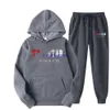 JOFB Män och kvinnor Hoodie Sweatshirt Trapstar Letter Printed Sportswear Two-Piece Löst montering Hoodie+Pants Set