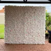 60X40cm Soie Rose Fleur Mur Décor À La Maison Fleurs Artificielles Blanches pour La Décoration De Mariage Panneaux Muraux De Fleurs Toile De Fond De Fête Romantique