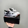 Jumpman 4 4s Kids Military Black Baskets Buty Treners Dziewczynki Off Noir Union Cat All White Pink Todddlers Baby Red Thunder Podczerwień trampki 22-35