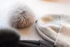 Beanieskull Caps Fashion Fashion Fack Warm Hear Cap for Autumn Winter Rabbit Rabbit Fur Kinitt