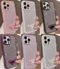 Cajas de teléfono de lujo Bling Glitter para iPhone 15 Pro Max Funda Diseñador de moda Rhinestone Diamond Contraportada 13 14Promax 14 12 11 13Promax Protector Shell Triangle P