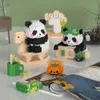 Blocos criativos panda blocos de construção cidade construção animal modelo montagem micro diamante brinquedo para o presente do miúdo r230905