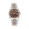 Montre de luxe pour homme 41 mm Datejust Cadran Chocolat Asiatique 2813 Mouvement Automatique Mécanique Or Rose Bicolore Bracelet Jubilé Saphir 240c