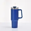 40oz stainless steel car cup vacuum double layer large capacity insulation cup outdoor portable cup with straw handle water bottle