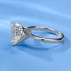 Lovers Heart Lab Moissanite Bague en diamant 100% réel 925 en argent sterling fête de mariage anneaux pour femmes hommes bijoux de fiançailles