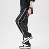Men's Pants Ice Silk Suit Casual For Men And Women Summer Side Panel Fashion Brand Loose Cool Drop Straight Wide Leg