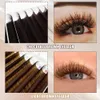 Falska ögonfransar Abonnie Dark Brown Eyelash Extension Mix 815mm Mink Individuella fransar av hög kvalitet Färg Naturliga koreanska ögonfransar 230904