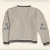 Pulls pour femmes Cardigan avec étoiles brodées Lor boutonné gros câble tricoté automne pull épais et chaud Swift Folklore 230904