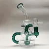 Nuovi bong dritti in vetro spesso con tubi per acqua in vetro a doppio albero Perc con banger femmina da 14 mm Disponibile 1 pezzo di bruciatore a nafta