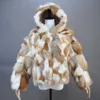 Womens Fur Faux Fashion Natural Coat Sleeve Real Raccoon Winter Women High Quality Silver Fed 230904