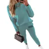 Mulheres Tracksuits Mulheres Dois Peça Conjuntos Tracksuit Turtleneck Moletom Calças Calças Terno Feminino Primavera Outono Manga Longa Pulôver Sports Set 230904