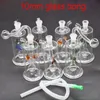 Gros coloré Mini verre brûleur à mazout tuyau d'eau dab plate-forme bong avec tuyau de paille en silicone et bol de plate-forme pétrolière mâle de 10mm