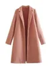 Wool Blends Traf Multicolor Long Płaszcz Kobiety Zimowa kobieta szykowna i elegancka kurtka mody Cardigans Streetwear 230904