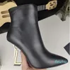 Stivali neri alla caviglia Biker appartamenti grossi da combattimento Stivali tacco basso stivaletti stringati catene di pelle fibbia donna designer di lusso fabbrica di scarpe Calzature