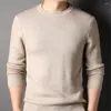 Erkek Sweaters Uzun Kollu Erkekler Kazak Şık Rahat İş Yumuşak Örme Yuvarlak Boyun Slim Fit Anti-Güz Anti-Shrink Kış için