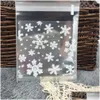 Packing Bags Wholesale Snowflake Food Cookie Packaging Self-Adhesive Plastic Gift Bag Favor Christmas Decoration 2 Size 10X10Cm 7X7Cm Otytj