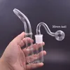 Groothandel glazen oliebrander bong J-haakadapter voor asvangers 14 mm vrouwelijk glazen rietje Curve Tube Pipes DIY rookaccessoires met mannelijke glazen oliebranderpijpen