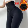 Kvinnor Shapers Slimming Mage Trimmer High midjetränare Sport Leggings Warming Trousers Women Fitness Tights Belly Control Trosies Shapewear 230905