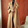 Mulheres misturas de lã mulheres dupla face 20% cashmere casaco jaqueta longa linda lã inverno outono quente moda água ondulação manto 230904