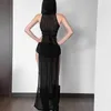 Basic Casual Dresses Gothic Summer High Street Travel Cool Confident Black Mysterious Sexy Open Avant-garde Sexy Hot Cool Women's Hooded Dress LST230904