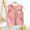 Down Coat New Fleece Vest Kids Waistcoat Girls Double Sided Waistcoat Baby Warm Winter Autumn Sleeveless Jacket Children Vest Coat R230905