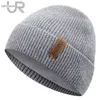 Bonnet/Crâne Casquettes Unisexe Chapeau D'hiver Ajouter Polaire Casquette Chaude URGENTMAN Élégant Doux Bonnet Chapeau Pour Hommes Femmes En Plein Air Épaissir Ski Sports Tricoté Chapeau 230905