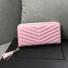 Designer Soft Leather Zipper Wallet Womans Long Business Clutch Bag Classic Real Leather Credit Card Holder Pouch Stora Capacity Coin Purse Hand Bag grossist