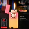 High-end gradient color dual-fire switch inflatable lighter trend cool No Gas igniter smoking accessories gift AMPG