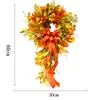 Other Event Party Supplies 60*30cm Artificial Autumn Wreath Decoration Maple Pine Cone Pumpkin Door Wreath Halloween Thanksgiving Garland Christmas Decor 230905