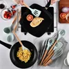 9 11 12PCS Silicone Cooking Utensils Set Non-stick Spatula Shovel Wooden Handle Cooking Tools Set with Storage Box Kitchen Tools T304c